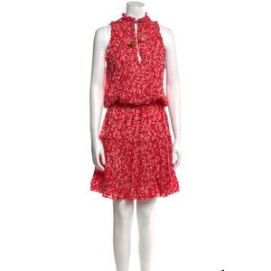 POUPETTE ST BARTH Floral Red Sleeveless Knee-Length Dress - Size M